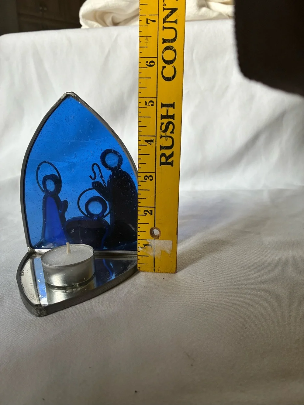 Stained Glass Blue Nativity Scene Home Accent - Unbranded